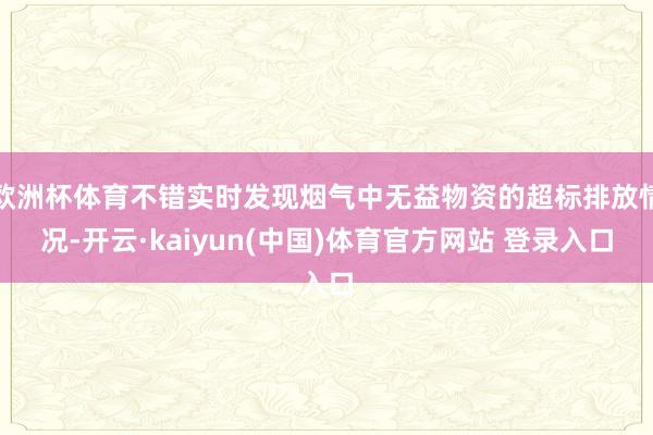 欧洲杯体育不错实时发现烟气中无益物资的超标排放情况-开云·kaiyun(中国)体育官方网站 登录入口