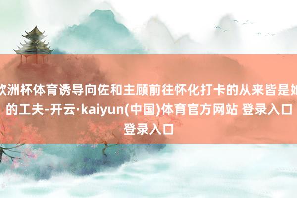 欧洲杯体育诱导向佐和主顾前往怀化打卡的从来皆是她的工夫-开云·kaiyun(中国)体育官方网站 登录入口