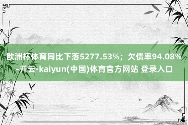 欧洲杯体育同比下落5277.53%；欠债率94.08%-开云·kaiyun(中国)体育官方网站 登录入口