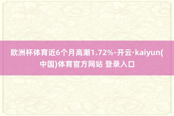 欧洲杯体育近6个月高潮1.72%-开云·kaiyun(中国)体育官方网站 登录入口