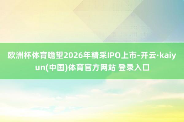 欧洲杯体育瞻望2026年精采IPO上市-开云·kaiyun(中国)体育官方网站 登录入口