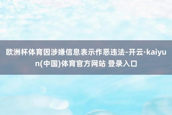 欧洲杯体育因涉嫌信息表示作恶违法-开云·kaiyun(中国)体育官方网站 登录入口
