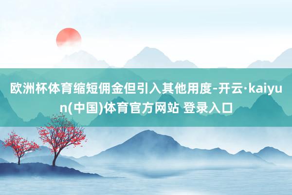 欧洲杯体育缩短佣金但引入其他用度-开云·kaiyun(中国)体育官方网站 登录入口
