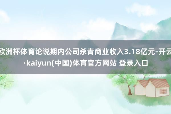 欧洲杯体育论说期内公司杀青商业收入3.18亿元-开云·kaiyun(中国)体育官方网站 登录入口