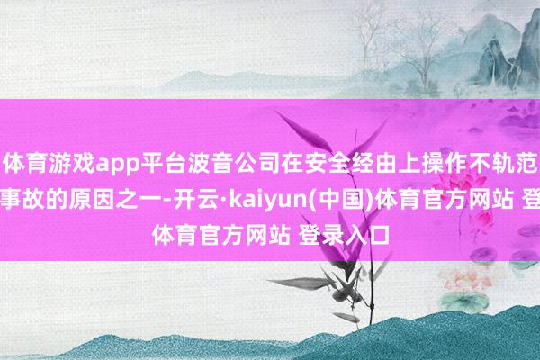 体育游戏app平台波音公司在安全经由上操作不轨范是形成事故的原因之一-开云·kaiyun(中国)体育官方网站 登录入口