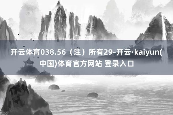 开云体育038.56（注）所有29-开云·kaiyun(中国)体育官方网站 登录入口