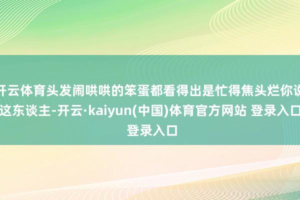 开云体育头发闹哄哄的笨蛋都看得出是忙得焦头烂你说这东谈主-开云·kaiyun(中国)体育官方网站 登录入口