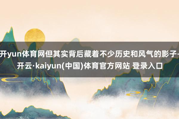 开yun体育网但其实背后藏着不少历史和风气的影子-开云·kaiyun(中国)体育官方网站 登录入口