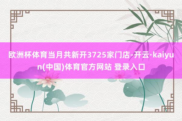 欧洲杯体育当月共新开3725家门店-开云·kaiyun(中国)体育官方网站 登录入口