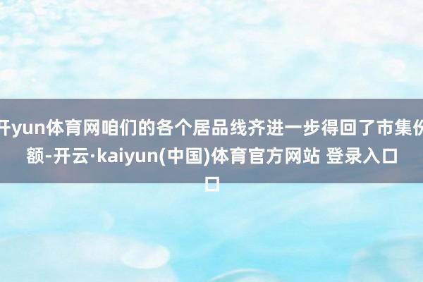 开yun体育网咱们的各个居品线齐进一步得回了市集份额-开云·kaiyun(中国)体育官方网站 登录入口