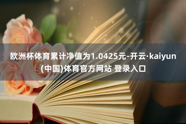 欧洲杯体育累计净值为1.0425元-开云·kaiyun(中国)体育官方网站 登录入口